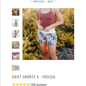 Senita Athletics swift shorts in freesia